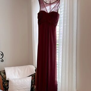 maroon bridesmaid dress